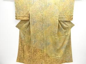 未使用品　縮緬地　花更紗模様付け下げ小紋着物